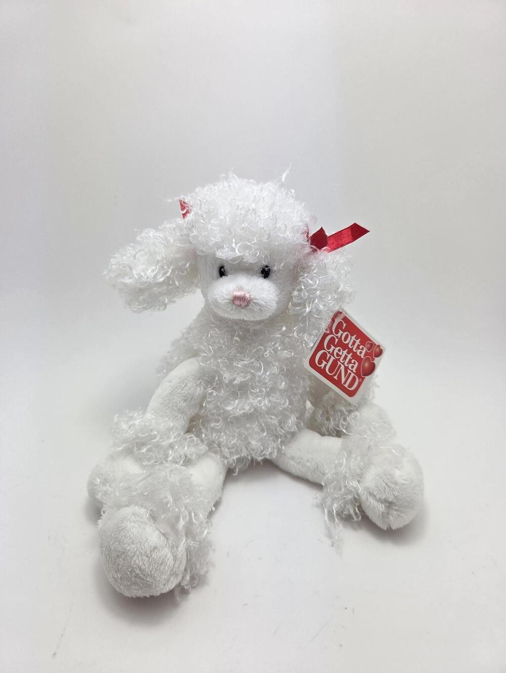 Gund Eva the White Poodle Plush, Vintage Collectible! New with Tags (8 inch)